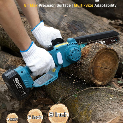 SEESII 2-in-1 Cordless 8 Inch Pole Saw & Mini Chainsaw with 2 Batteries