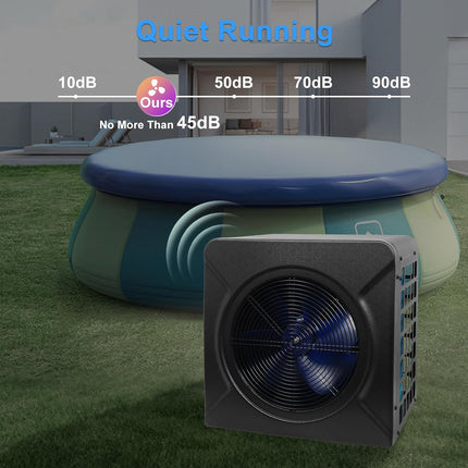 DOEL Mini Swimming Pool Heat Pump, 17100 BTU Electric Pool Heater & Chiller for Above Ground Pools & Spas, 115V, 45 dB