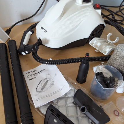 KROQO Steam Cleaner, Steam Mop with 23 Accessories, Powerful Multipurpose Portab