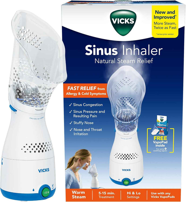 Vicks Sinus Inhaler, Plug-in Non-Medicated Steam Inhaler for Sinus Relief, Aller