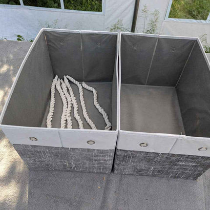 Fab totes Storage Bins 2-Pack，White & Grey