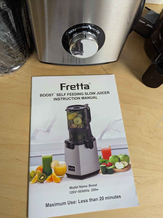 Fretta Juicer Machine,Cold Press Juicer W/ 5.3'' Feed Chute for Whole Fruits Veg