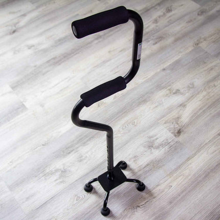 HealthSmart Quad Cane, Sit To Stand Walker, Adjustable Quad Cane, Black