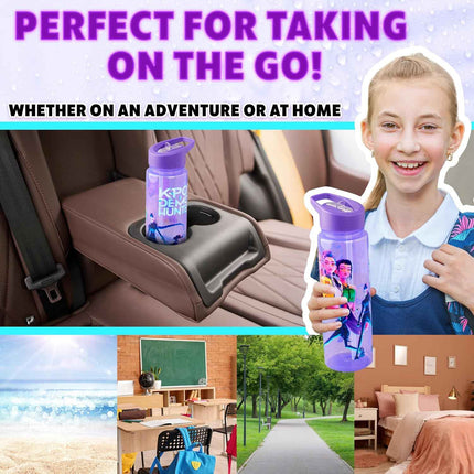 KPop Demon Hunters Officially Licensed Huntrix Water Bottle for Girls, 25oz Leak
