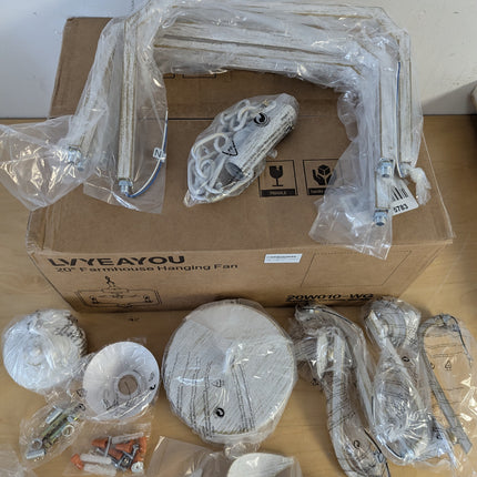 LVYEAYOU Chandelier Ceiling Fan, 20" Farmhouse Fandelier Ceiling Fans with Light