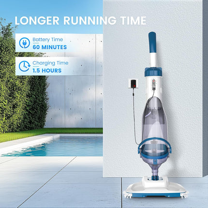 Enhulk PC15 Cordless Pool Vacuum for Above Ground Pools, 13.4in Wide Head