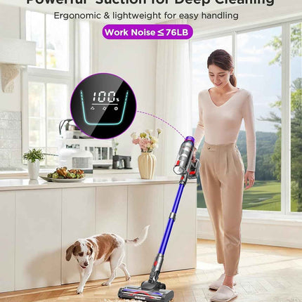Cordless Stick Vacuum Cleaner for Home: Power Suction Vacuum Tangle-Free Lightwe