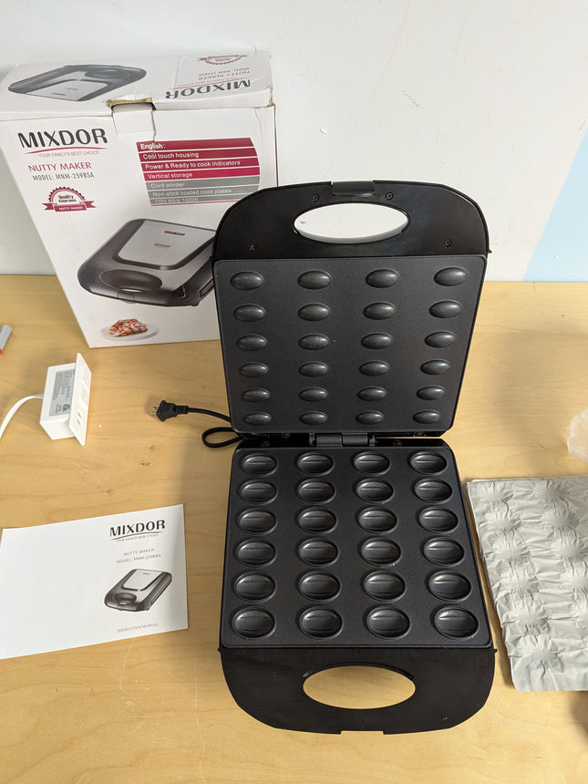 Walnut Cookie Maker 24pcs, Electric Walnut Cake Maker, Nut Waffle Bread Maker Ba