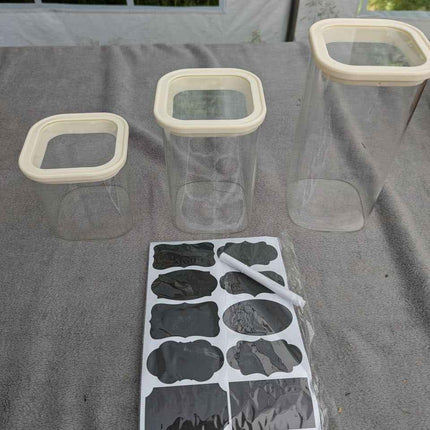 CozNido 12pcs Square Pantry Glass Jars with Clear Airtight Lids Kitchen Canister