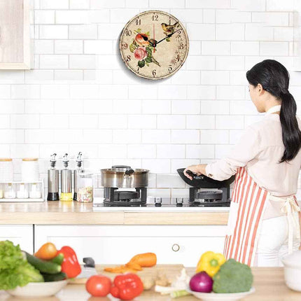 BERYART 14 Inch Silent Non-Ticking Wall Clock, Big Arabic Numerals Wall Clocks,