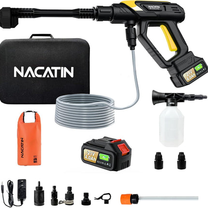 Incomplete — NACATIN 1000 PSI Cordless Pressure Washer, 21V 4.0Ah Brushless
