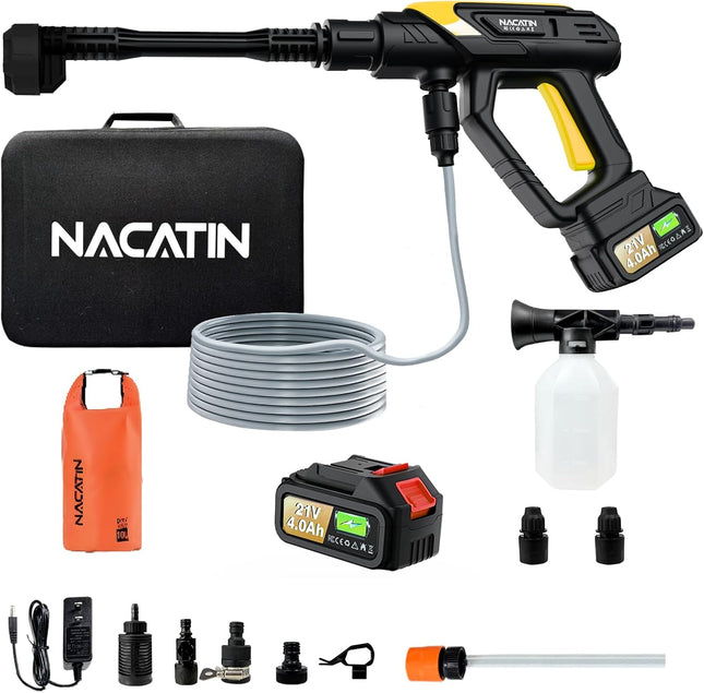 Incomplete — NACATIN 1000 PSI Cordless Pressure Washer, 21V 4.0Ah Brushless