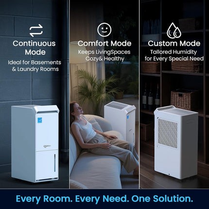 3000 Sq. Ft Energy Star Dehumidifiers for Basements,Vellgoo Max ep Pint/D Dehumi