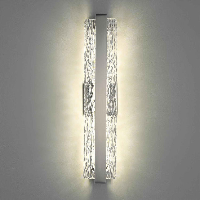 Faziyo Modern Crystal Wall Sconce,24 Inch Hardwired Wall Lamp,4000K Dimmable Bru