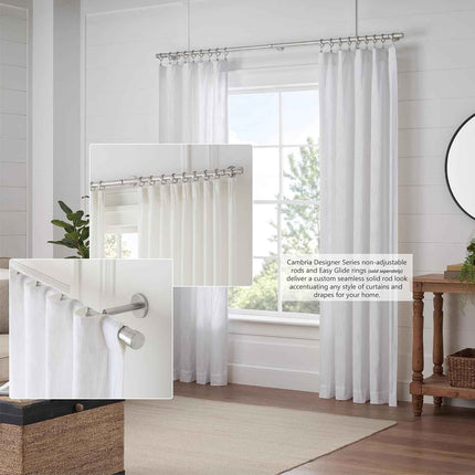 MODE Cambria® Designer Series - Premium 5 foot Custom Curtain Rod - 1-1/8 inch L