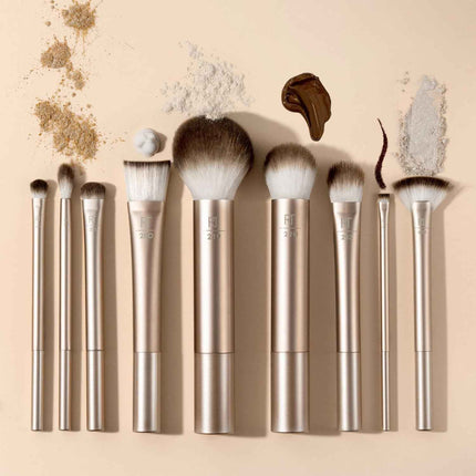 Real Techniques Au Naturale 9 Piece Makeup Brush Set, For Liquid, Cream, & Powde