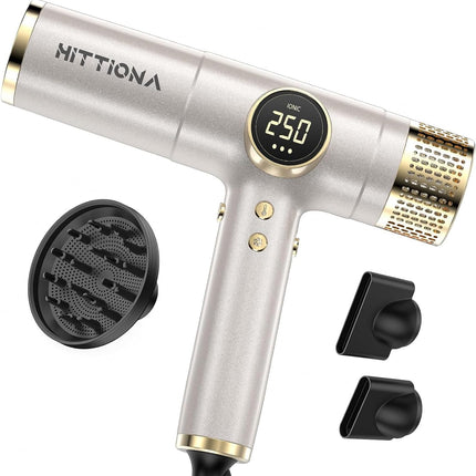 HITTIONA Dual Voltage Ionic Hair Dryer with Diffuser - 2000W Travel Blow Dryer f