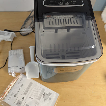 ecozy Portable Ice Maker Countertop, 9 Cubes Ready in 6 Mins, 26.5 lbs in 24 Hou