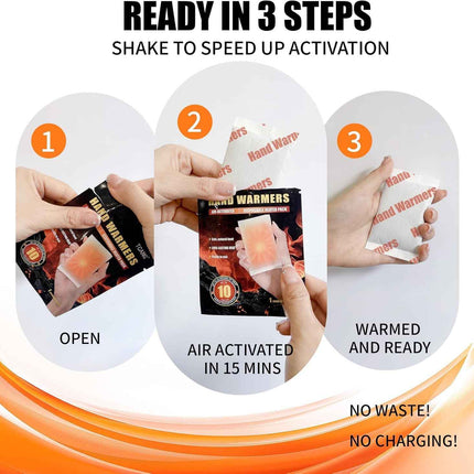 Hand Warmers - Up to 15 Hours of Heat - 10/50/100/200 Pack Super Long Lasting Ai