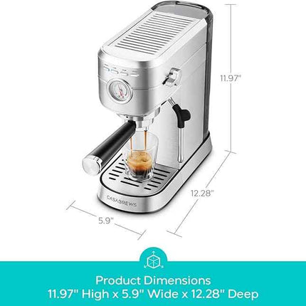 CASABREWS Espresso Machine 20 Bar, Professional Espresso Maker with Milk Frother