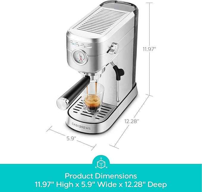 CASABREWS Espresso Machine 20 Bar, Professional Espresso Maker with Milk Frother