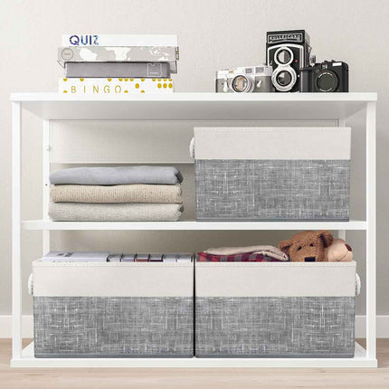 Fab totes Storage Bins 2-Pack，White & Grey