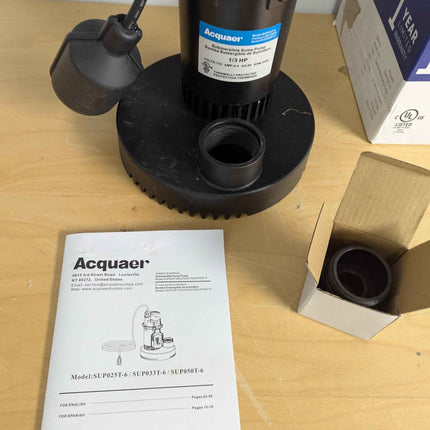 Acquaer 1/3HP Sump Pump, 3040GPH Submersible Clean/Dirty Water Pump with Automat