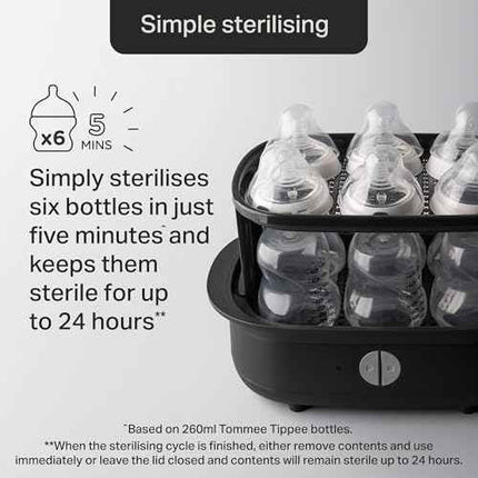 Tommee Tippee Supersteam Electric Steam Steriliser for Baby Bottles, Kills Virus