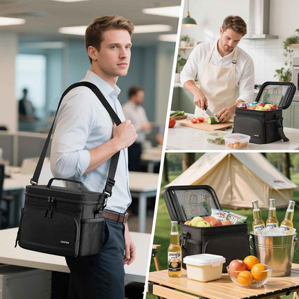 Seeseven Insulated Lunch Bag for Women & Men, Soft Cooler Tote for Work, Office,