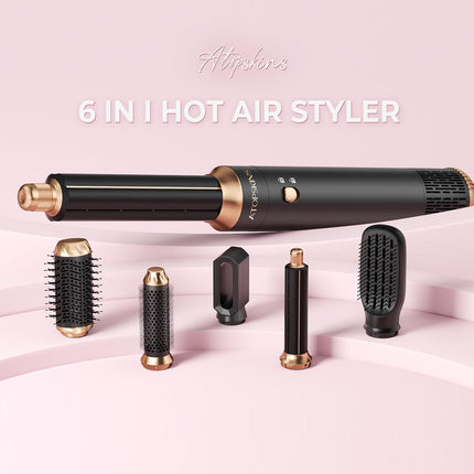 Atopskins 6 in 1 Hair Dryer Brush, Detachable Air Styler, 3 Heat Settings Blow D