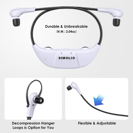 SIMOLIO Digital Wireless Headphones for TV for Seniors w/Dialogue Clarified & En