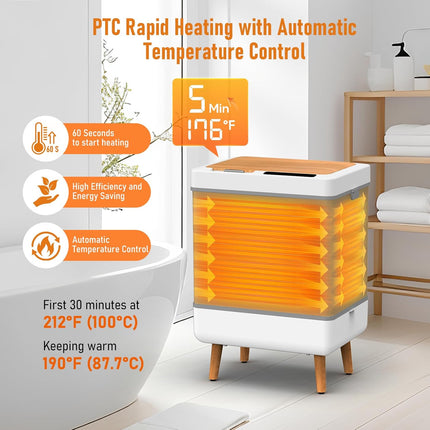 FLSEPAMB 35L Foldable Towel Warmer for Bathroom,PTC Fast Heating & Drying,Adjust