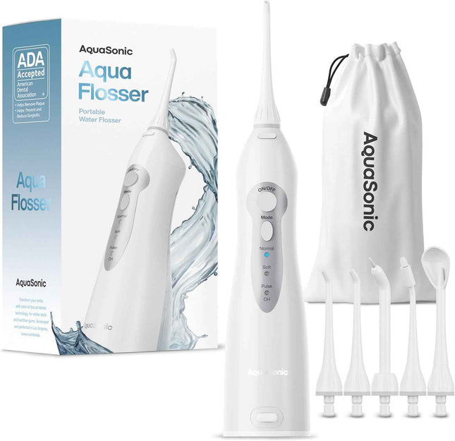 AquaSonic Aqua Flosser - Cordless Rechargeable Water Flosser for Teeth - Waterpr
