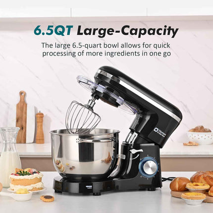 Kitchen in the box Stand Mixer, 6.5QT Kitchen Mixer, 6-Speed 660W Dough Mixer wi