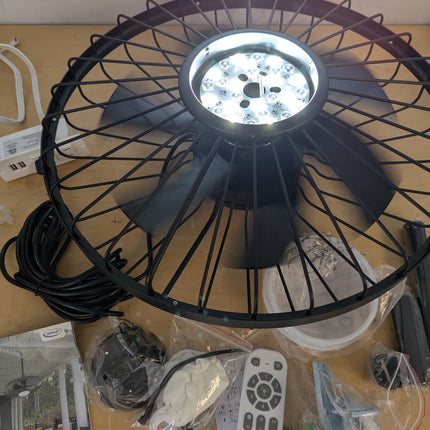 Depuley 20 Inch Outdoor Ceiling Fan with Light for Gazebo, Waterproof, Black