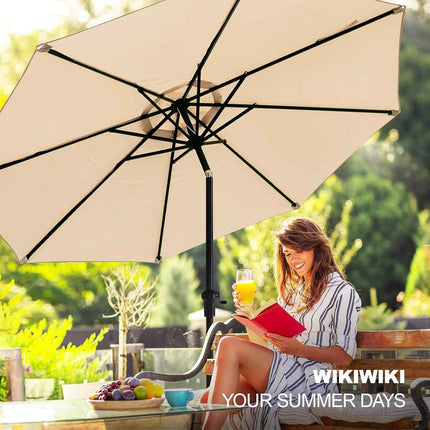 wikiwiki 11 FT Patio Umbrellas Outdoor Table Market Umbrella with Push Button Ti