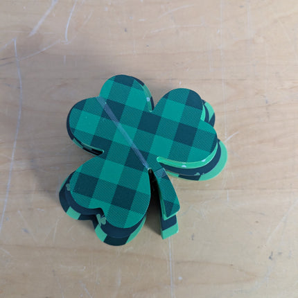 St. Patrick's Day Wooden Shamrock Decorations Set of 4, Irish Clover Table Ornam