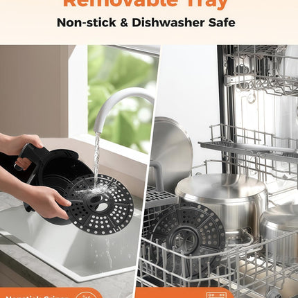 Bear Small Air Fryer 2.1 QT, Mini Airfryer Adjustable Time&Temp Control, Compact