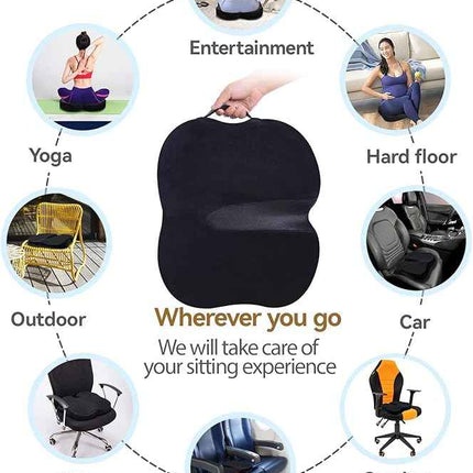 Travel Ease Memory Foam Seat Cushion, Butterfly-Shape Seat Cushion for Long Hour