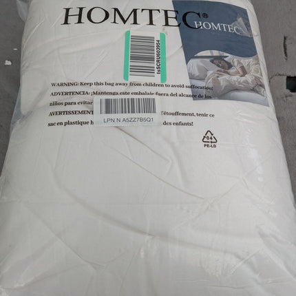 HOMTEC Full Size Duvet Insert - All Season 100% Cotton Comforter - Quilted Fluff
