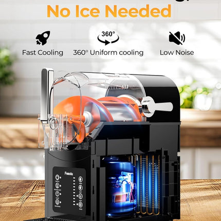 Fesoiu 88 oz Professional Slushie Machine with Self-Cleaning, 3 Preset Programs & 10 Texture Levels, Home Bar