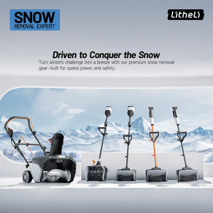 Litheli Cordless Snow Shovel, 20V 12'' Brushless Electric Snow Blower for Drivew