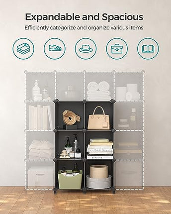 SONGMICS 6 Cube Storage Organizer, DIY Closet Shelf, Plastic Clothes Organizer,