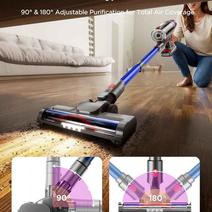 Cordless Stick Vacuum Cleaner for Home: Power Suction Vacuum Tangle-Free Lightwe