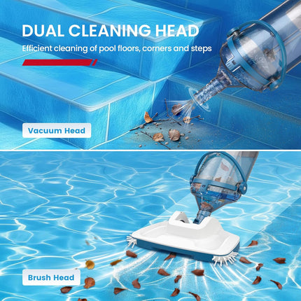 Enhulk PC15 Cordless Pool Vacuum for Above Ground Pools, 13.4in Wide Head
