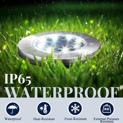 SOLPEX Solar Lights Outdoor Waterproof, 8 Pack Solar Ground Lights, Solar Garden
