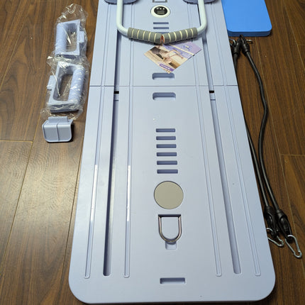Mosdos Foldable Portable Pilates Reformer, Auto-Rebound Core Trainer for Home Gym, 50+ Exercises, 300 lb, Purple