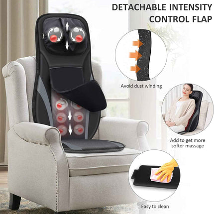 Snailax Shiatsu Back Massager With Heat - Deep Kneading Chair Pad, Adjustable In