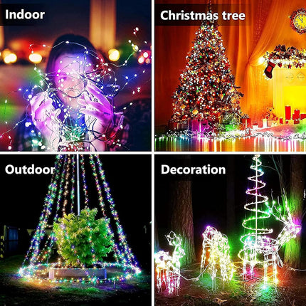 Fairy Lights Battery Powered, 2 Pack 50 LEDs 16 Colors Changing Sliver Wire Stri