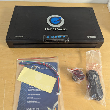 Planet Audio AC2400.4 Anarchy 2400W 4-Channel Car Amplifier, Class A/B MOSFET, 2 and 4 Ohm Stable, Bridgeable with Crossovers